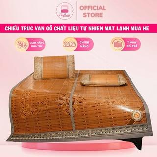 Chiếu trúc vân gỗ PHONG ANH, chiếu trúc tre in hoa tây bắc, cao bằng mùa hè mát lạnh nhiều size(1m/1m2/1m5/1m6/1m8/2m2)