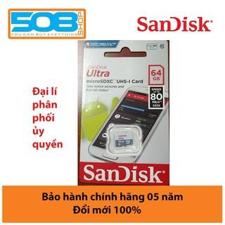 Thẻ Nhớ Sandisk 64GB Micro SD Ultra Class 10 - 80MB/S - Bảo hành chính hãng 5 năm