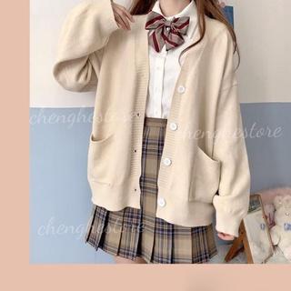 Áo khoác cardigan dài tay dễ thương học sinh, áo len dài tay JK Nhật Bản A00311