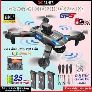 ✨Tặng Full Phụ Kiện✨ Flycam giá rẻ K8 Pro 4K quay phim HD 2 CAMERA góc quay rộng, cảm biến chống va chạm, bay xa 400m