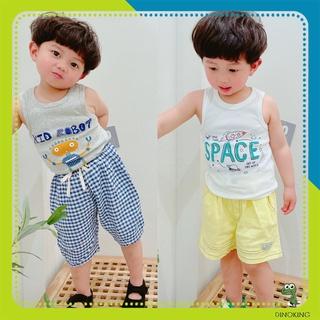 Áo ba lỗ bé trai DINOKING Áo thun sát nách trẻ em mùa hè chất cotton mềm thoáng mát 3 lỗ cho bé 2 - 8 tuổi AT17