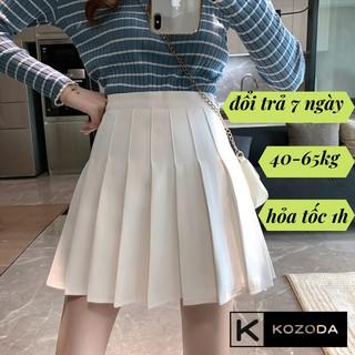 Chân váy tennis xếp ly màu trắng đen xếp li skirt cạp lưng cao ngắn chữ a phong cách ulzzang kozoda CV5