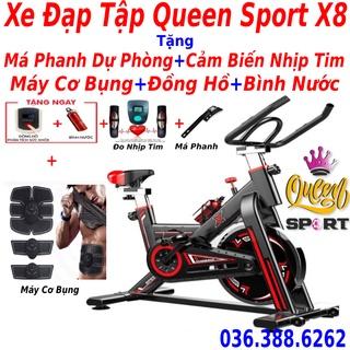 Xe đạp tập thể dục thể thao tập gym tại nhà Queen Sport X8 X9 tải trọng 250kg bánh đà 11kg sơn tĩnh điện 7 lớp siêu bền