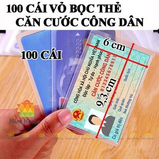 Combo 100 vỏ bọc thẻ CCCD , bao túi đựng thẻ sinh viên, atm, nhân viên, name card, card visit, CMND, căn cước công dân