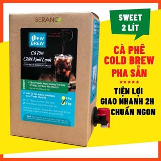 Cà phê uống liền pha sẵn cold brew coffee ủ lạnh nguyên chất New Brew Sweet 2 lít, túi vô trùng, cafe giảm cân, kháng mỡ