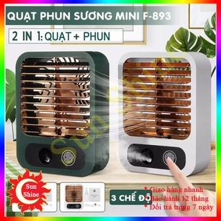 Quạt Phun Sương Mini Để Bàn 💥 Bảo Hành 12 Tháng 💥 Quạt Sạc USB Hoạt Động Mạnh Mẽ Bền Bỉ Ổn Định Không Có Tiếng Ồn