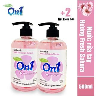 [Mã BMLTM50 giảm đến 50K] COMBO 2 chai nước rửa tay sạch khuẩn ON1 hương Fresh Sakura (2 chai x 500ml) RT501