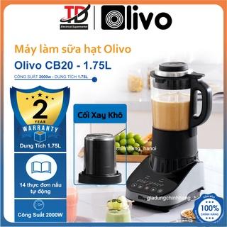 Máy Làm Sữa Hạt Đa Năng OLIVO CB20, 1.75Lit - 2000W, Kèm Cối Xay Khô, Bảo Hành Chính Hãng 2 Năm