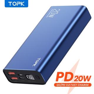 Pin sạc dự phòng TOPK I2006P 20000mAh có màn hình hiển thị kỹ thuật số đầu vào/đầu ra Type C