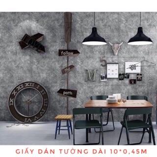 Giấy dán tường giả xi măng cuộn 10m [FREE_SHIP] - 10m decal dán tường giả xi măng có keo sẵn