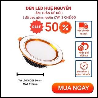 A11 Bóng Đèn Led Âm Trần Downlight 7W 3 Màu, Đèn Âm Trần 7W Đế Đúc Phi 90mm( nguồn rời)