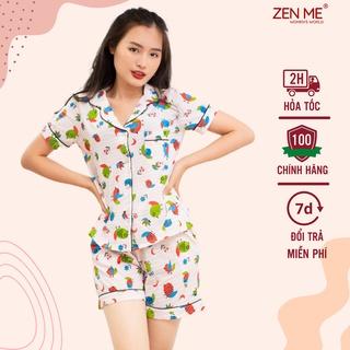 Đồ Bộ Mặc Nhà Zen Me Pijama Nữ Cộc Tay Quần Đùi Chất Liệu Chuẩn Cotton Mùa Hè PJC0421