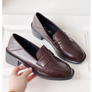 MỚI VỀ CÓ SẴN giày Loafer moca lười nữ cao cấp da mềm đế cao 5cm tôn dáng dễ phối đồ Hà Nội văn phòng màu đen màu nâu