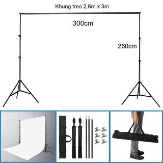 [HỎA TỐC KHU VỰC HN] Bộ khung giá treo phông nền chụp ảnh, studio, livestream (Tặng kèm túi + Kẹp)