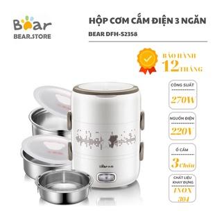 Hộp Cơm Cắm Điện Văn Phòng 3 Ngăn BEAR DFH-S2358 Có Thể Nấu & Hâm Nóng (Dung Tích 2L)