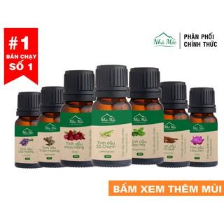 Tinh dầu Nhà Mộc nguyên chất các mùi, tinh dầu Sả Chanh, Bạc Hà nguyên chất chai 10ml, 50ml và chai tinh dầu treo xe