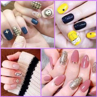 Bộ dán móng tay nail sticker gồm 14 móng, không thấm nước, độ đàn hồi tốt DA121-DA140