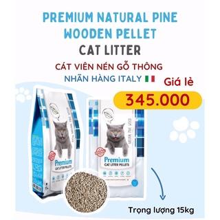 Cát viên nén gỗ thông vệ sinh 15kg cho mèo, chuột hamster, thỏ