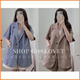 Áo blazer dài tay 1 lớp túi nắp nữ AB8313 be đen áo vest khoác ngoài trơn 2 cúc  phong cách hàn quốc kiểu dáng trẻ trung