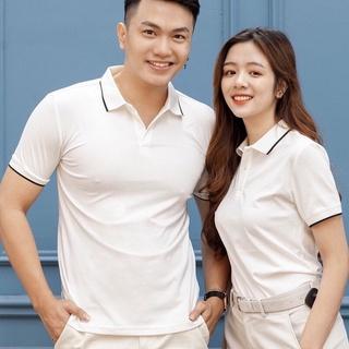 Áo polo nữ nam unisex có cổ phối viền đẹp, vải mềm, co giãn, mặc siêu mát E2