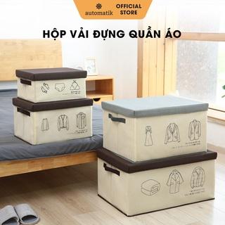 Hộp Vải Đựng Quần Áo, Đồ Lót, Chăn Màn, Đồ Chơi, Thùng Đồ Trang Điểm, Đồ Khô, Tất Vớ Có Nắp, Gấp Gọn Đa Năng - Automatik