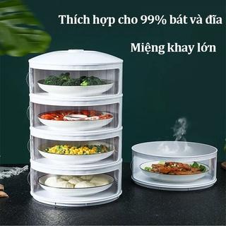 Lồng Bàn Giữ Nhiệt, Bảo Vệ Thức Ăn Cao Cấp 3/4 Tầng, Chất Liệu Nhựa An Toàn, Có Nắp Đậy Bảo Quản Đồ Ăn Sạch Sẽ Tiện Lợi