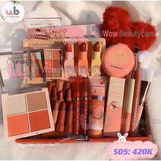 Bộ Trang Điểm Trái Tim [Chính Hãng] Kissbeauty gồm 15 món Makeup Tone Đào. Dành riêng cho Nàng nào thích Ngọt Ngào.