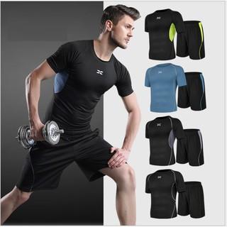 Bộ quần áo thể thao nam X-SHAWDOW, Đồ tập gym Nam áo thun quần đùi