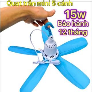 Quạt trần mini quạt treo màn cực mát tiết kiệm điện màu xanh