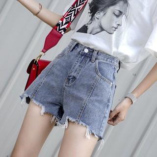 Quần Short Jeans Chữ a Lưng Cao Ống Rộng Phong Cách Hàn Quốc Cho Nữ