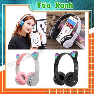 Tai Nghe Chụp Tai Bluetooth P47 - P47M Tai Mèo - Có Khe Cắm Thẻ Nhớ - Có Mic