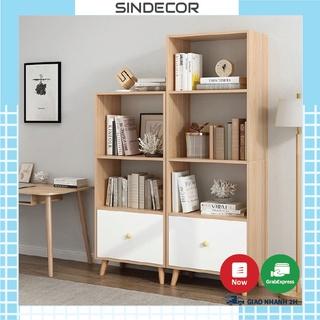 Tủ gỗ đa năng, kệ giá sách decor phòng khách, phòng làm việc phong cách Bắc Âu - Sindecor