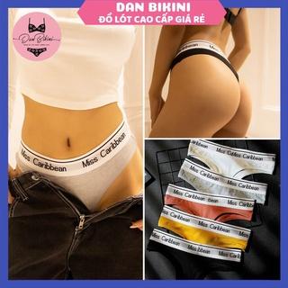 Quần Lọt Khe Nữ - Quần Lót Lọt Khe Sexy Cotton Lọt Khe phối viền chun chữ cá tính gợi cảm mã 9823