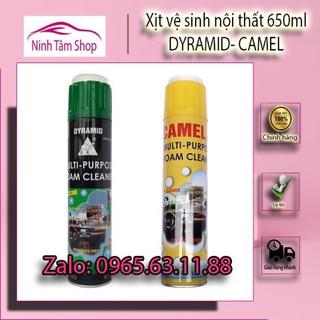 Chai xịt bọt vệ sinh đa năng nội thất, ghế da, trần nỉ ô tô DYRAMID / CAMEL 650ML