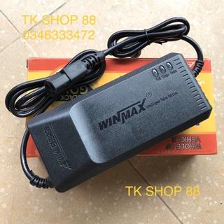 Sạc Xe Đạp Điện 48V12AH Winmax Chống Phồng Bình Chân Vuông Đặc (Ninja, Cap A, 133M Bò Điên, Xe phổ thông...xe 4 bình)