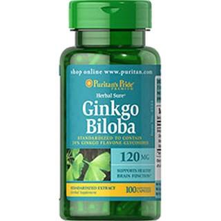 Viên uống tuần hoàn não hoạt huyết dưỡng não Ginkgo Biloba 120mg 100 viên Puritan's Pride