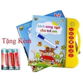 (Tặng Kèm 3 Pin và Bút Nhấn) Đồ Chơi Sách Nói Điện Tử Song Ngữ Thanh Nga Giúp Bé Phát Triển Ngôn Ngữ,Phát Triển Trí Tuệ