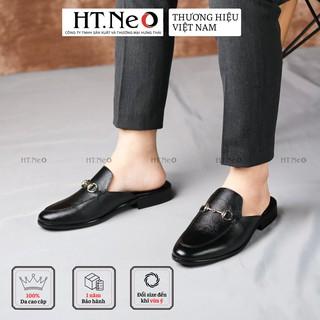 Giày sục nam - Giày mules nam HT.NEO Da bò nguyên miếng. THIẾT KẾ SANG TRỌNG, LỊCH LÃM, ĐẲNG CẤP PHÁI MẠNH S001