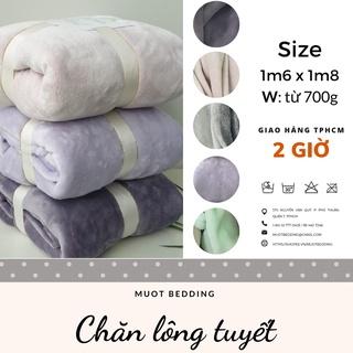 Chăn mền lông tuyết trơn màu, mịn mướt [Size 1m6-1m8_mỏng, nhẹ từ 650gram] Chăn ga gối đệm văn phòng, gia đình, du lịch