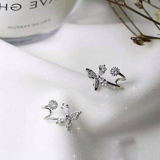 Bông Tai Bạc Ta CaoBac Silver Cho Nữ Bám Vành Hồ Điệp Đính Đá Xinh Xắn Cho Bạn Nữ, Cam Kết Bạc Thật