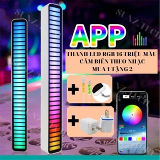 Thanh đèn LED RGB, 16 triệu màu dùng  APP điện thoại nháy theo nhạc, đèn trang trí, decor phòng cảm biến âm thanh hót