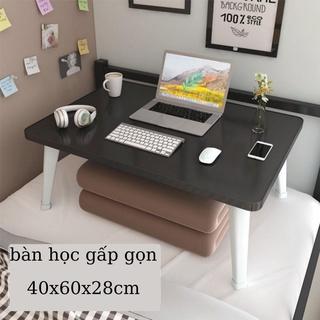 Bàn học gấp gọn mini mặt gỗ chân nhựa thông minh ngồi bệt để giường laptop xếp gọn dành cho học sinh , sinh viên