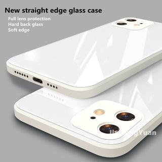 Ốp Điện Thoại Kính Cường Lực Cứng Viền Silicone Mềm Cho IPhone 12 11 Pro Max XR XS Max 7 8 Plus Edge