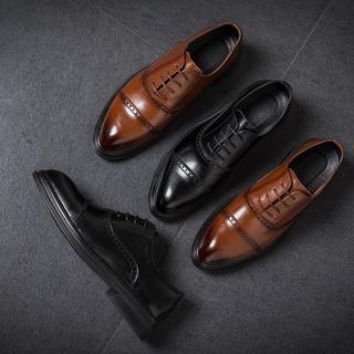 Giày Tây Oxford Nam Công Sở TIBAS Da Bò Nguyên Tấm, Đế Cao 4cm Lịch Lãm, Sang Trọng