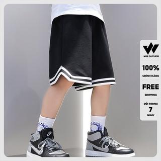 Quần short nam WIIS Unisex bóng rổ chữ V, quần đùi lửng thể thao thời trang nam nữ