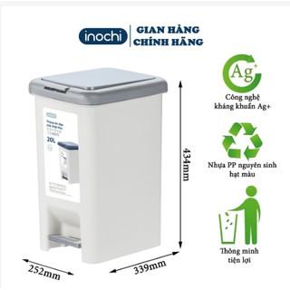 Thùng Rác inochi -Nhựa Đạp Chân Nắp Đậy Chữ Nhật INOCHI 20 Lít Làm Sọt Rác Văn Phòng,Đựng Rác Gia Đình