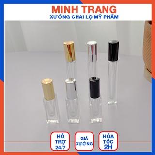 Chai Lọ Chiết Nước Hoa Trụ Vuông 10ml Thủy Tinh