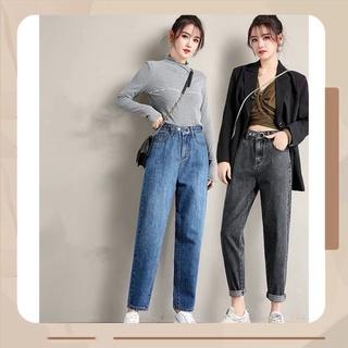 Quần Jean Baggy basic nữ ống đứng lưng cao có túi size đại - Tiên Nguyễn Big Size