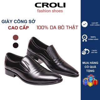 Giày Tây Nam CROLI.Giày lười da nam,dáng công sở thời trang trẻ trung,lịch lãm