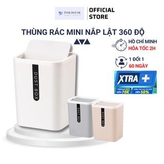 Thùng Rác Mini DUSTBOX Để Bàn Văn Phòng Nắp Lật Đa Năng Tiện Dụng Màu Siêu Xinh